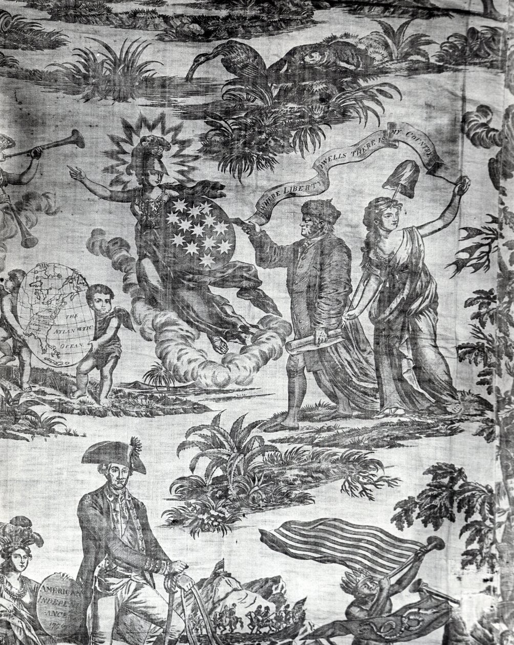 Apotheosis of Franklin (møbelstof) af Valentine Green