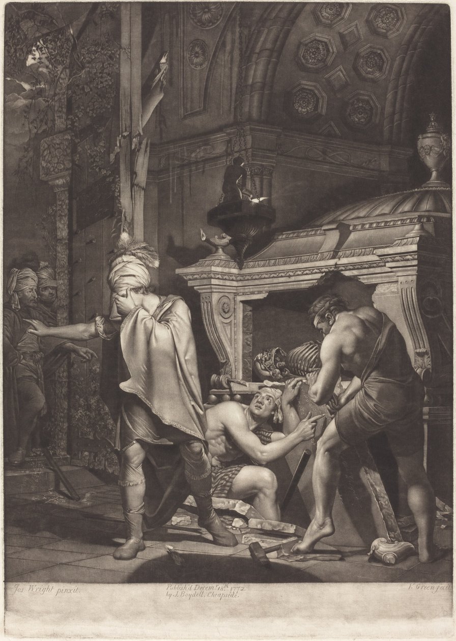 Miravan åbner sine forfædres grav, 1772. af Valentine Green