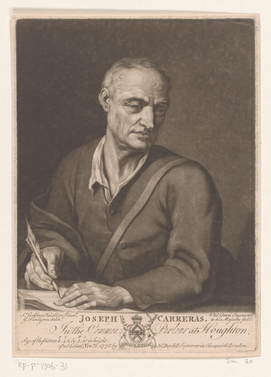 Portret af Joseph Carreras af Valentine Green