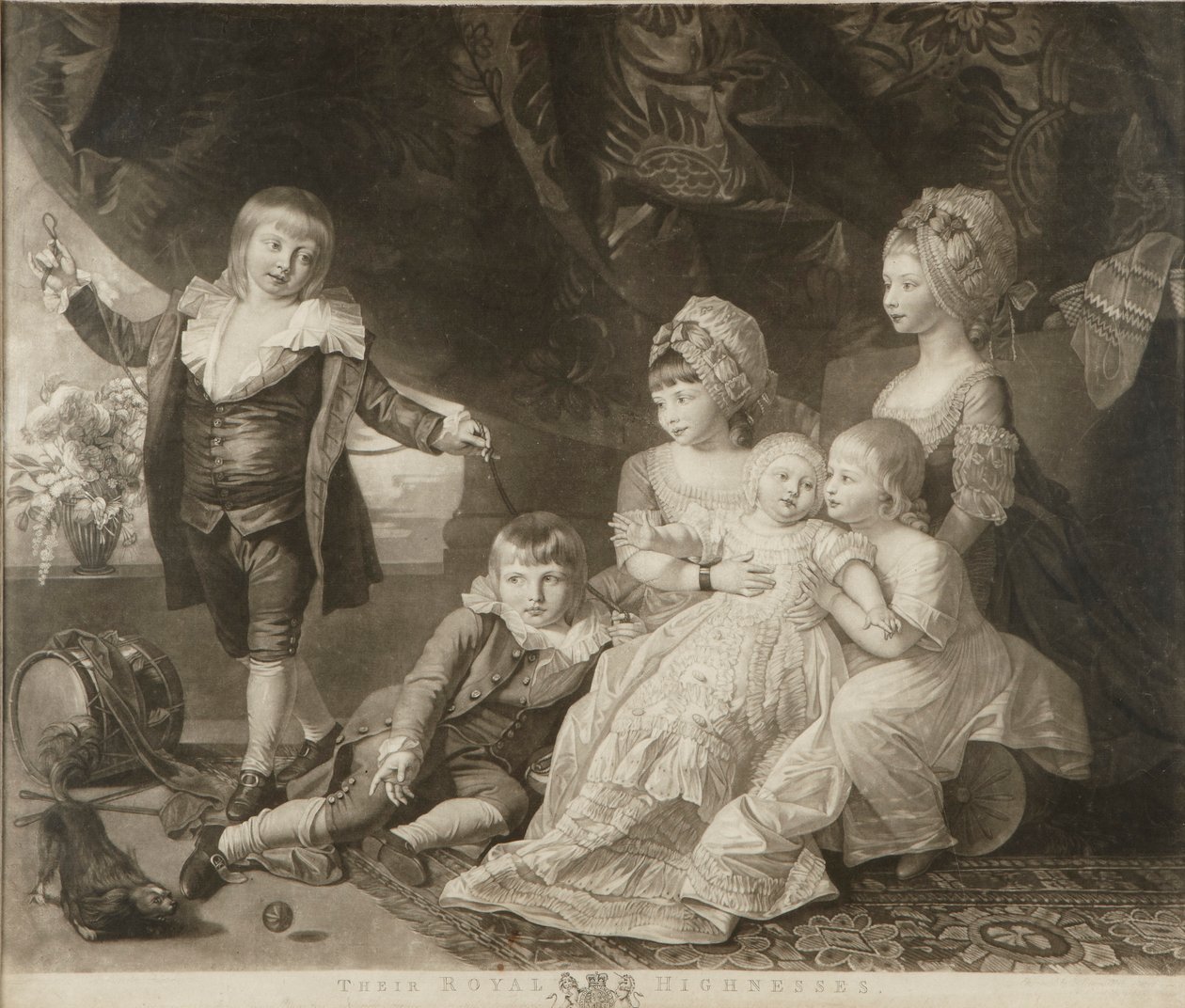 Prinsesse Augusta, Prinsesse Elizabeth, Prins Ernest, Prins Augustus, Prins Adolphus og Prinsesse Mary af Valentine Green