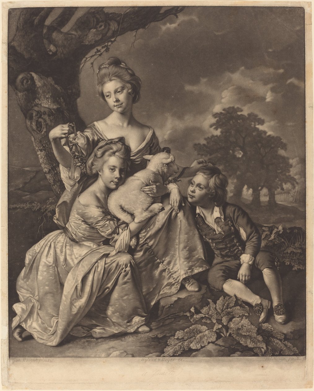 The Wright Family The Bradshaw Children, 1769. af Valentine Green