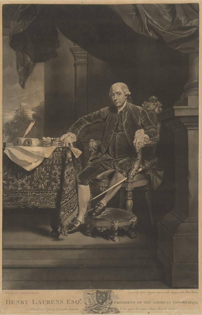 Henry Laurens af Valentine Green after John Singleton Copley
