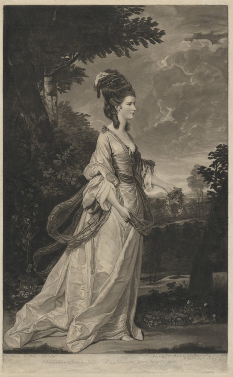 Jane (Fleming), grevinde af Harrington af Valentine Green after Sir Joshua Reynolds