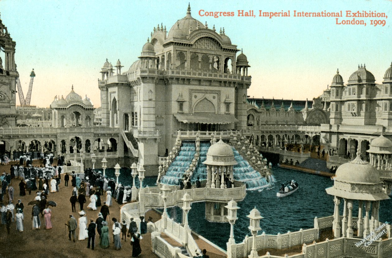Congress Hall, Imperial International Exhibition, London, 1909. af Valentine and Sons Ltd