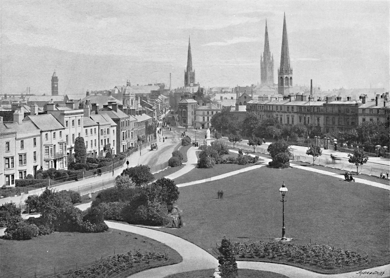 Coventry: The Three Spires, c1896 af Valentine and Sons Ltd