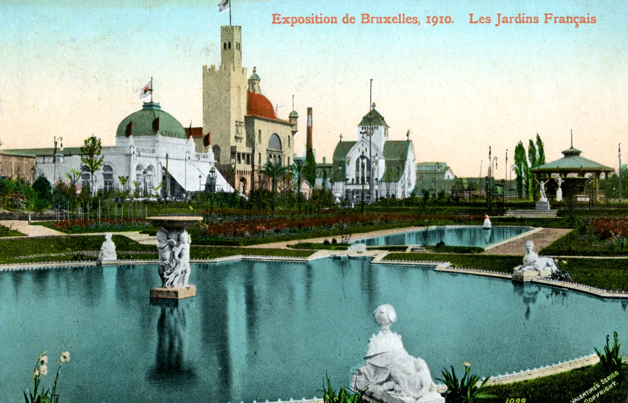 Den Franske Have, Verdensudstilling, Bruxelles, Belgien, 1910. af Valentine and Sons Ltd