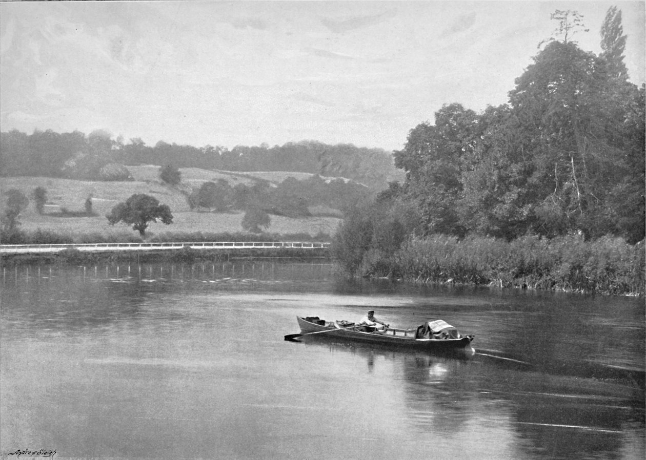 Themsen ved Runnymede, c1896 af Valentine and Sons Ltd