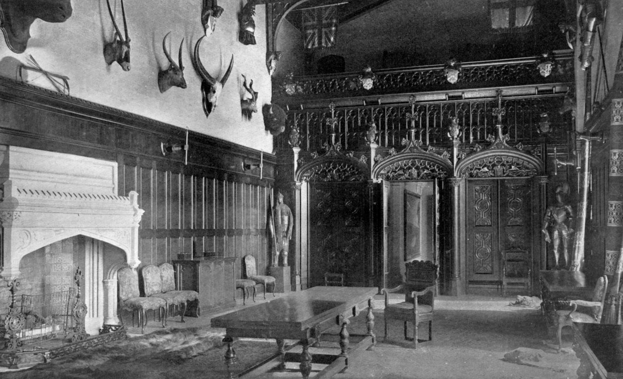 Spisestue, Newstead Abbey, Nottinghamshire, 1924-1926 af Valentine and Sons Ltd