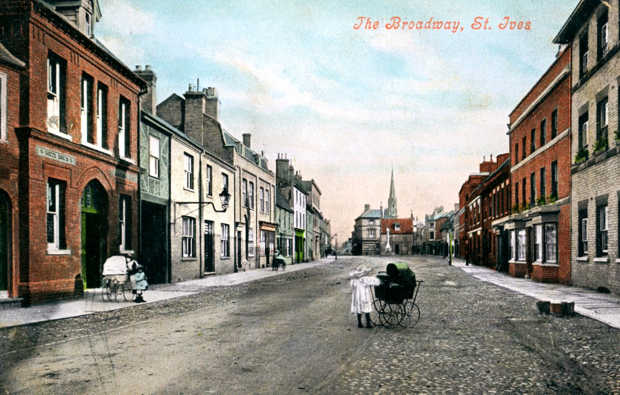The Broadway, St Ives, Cambridgeshire, begyndelsen af det 20. århundrede. af Valentine and Sons Ltd