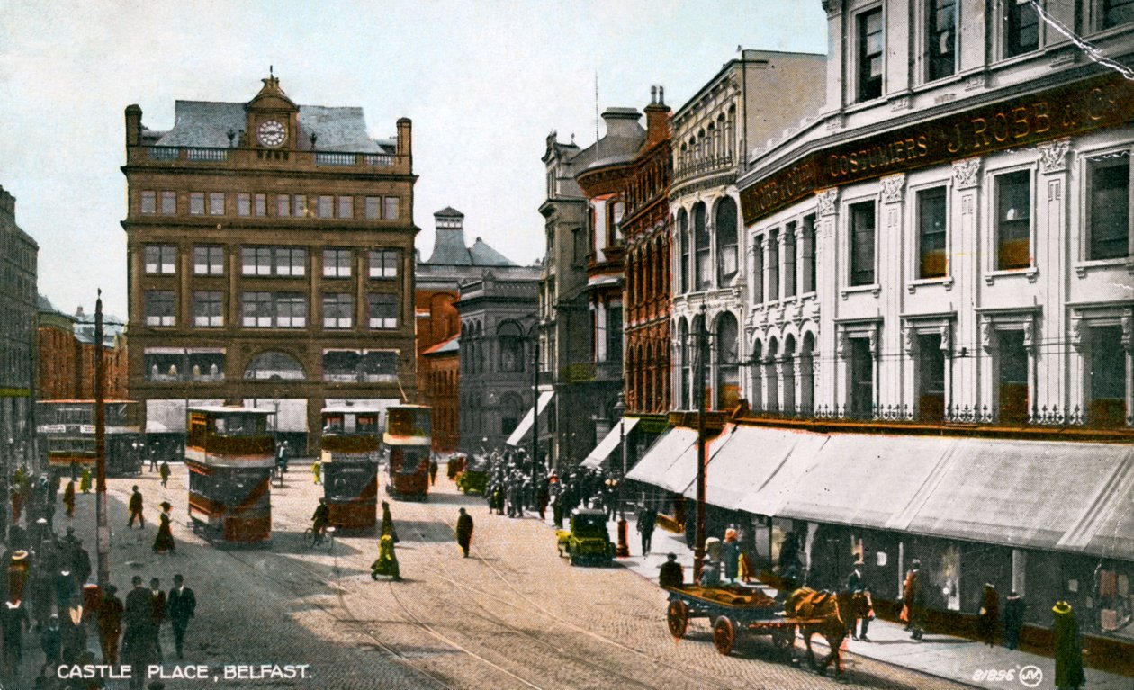 Castle Place, Belfast, begyndelsen af det 20. århundrede. af Valentine and Sons Publishing Co