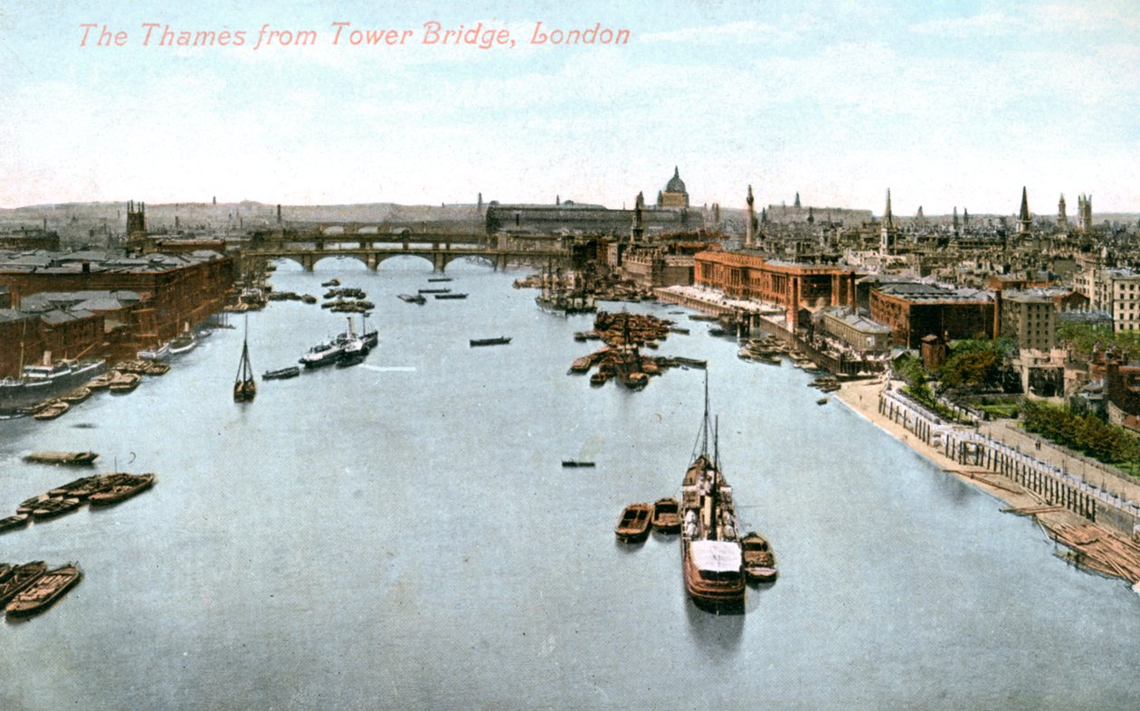Themsen, London, begyndelsen af det 20. århundrede. af Valentine and Sons Publishing Co