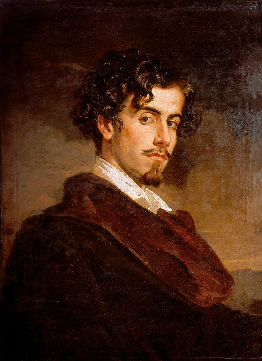 Portræt af Gustavo Adolfo Becquer, spansk forfatter (1836-1870) af Valeriano Domínguez Bécquer