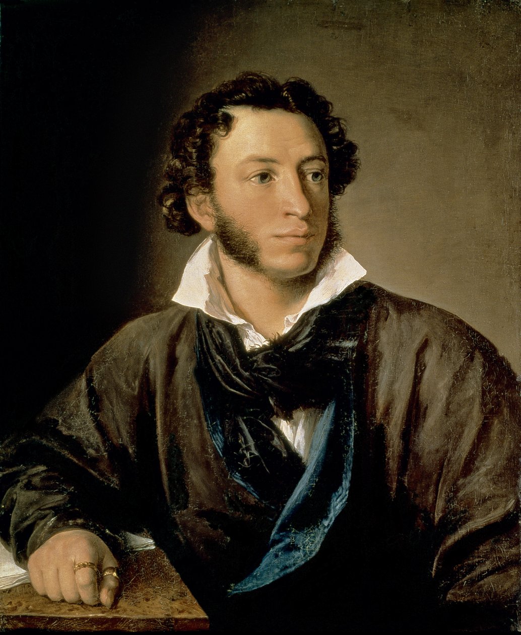Portræt af Alexander Pushkin (1799-1837) af Vasili Andreevich Tropinin