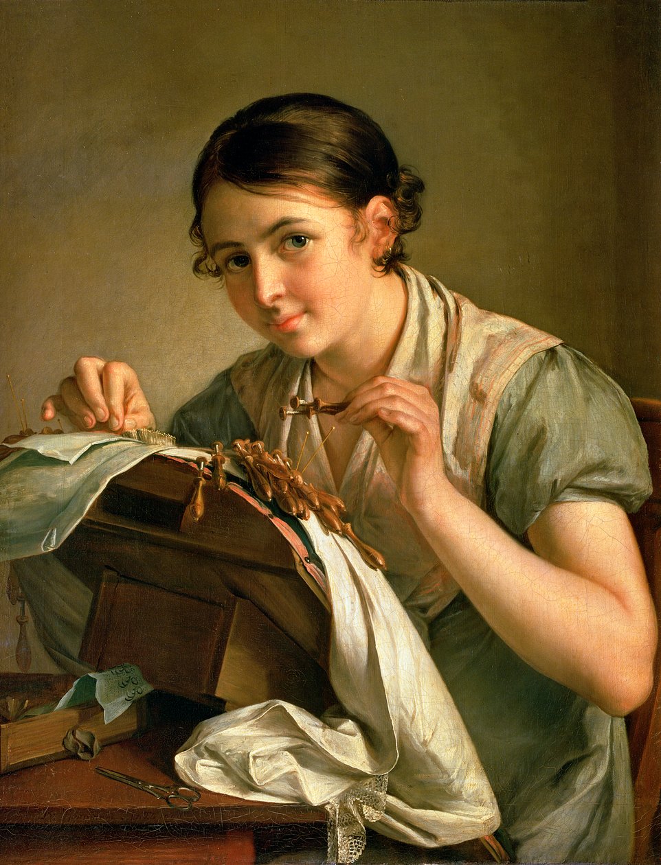 Snøremageren, 1823 af Vasili Andreevich Tropinin