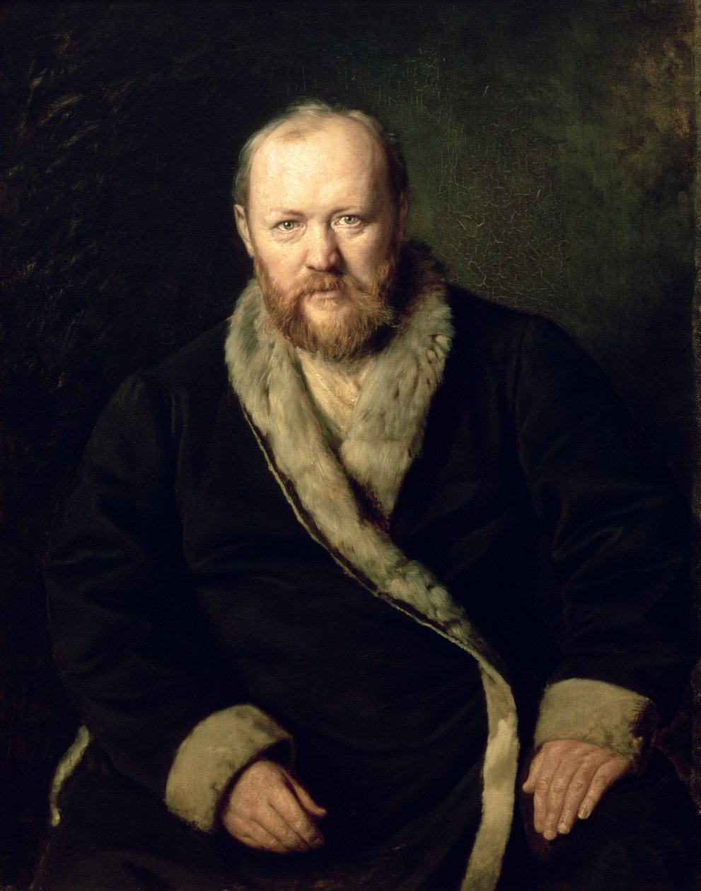 Portræt af Aleksandr Ostrovsky (1823-86) 1871 af Vasili Grigorevich Perov