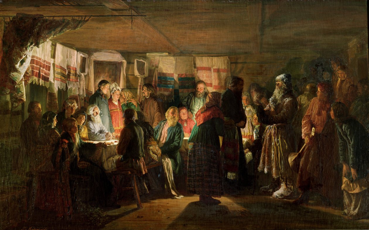 En troldmands besøg i et bondebryllup, 1875 af Vasili Maksimovich Maksimov
