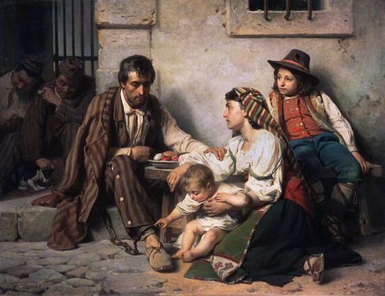 Fange møder sin familie, 1868 af Vasili Vasilievich Vereshchagin