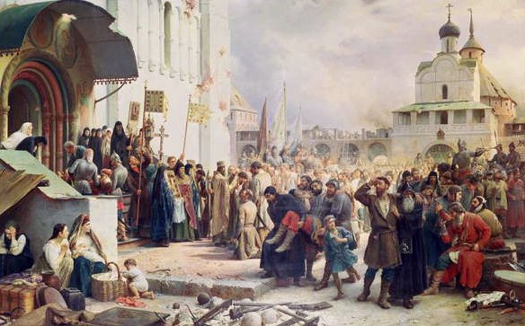 Belejringen af Treenigheden Sergius Kloster 1608-10, 1891 af Vasili Vasilievich Vereshchagin