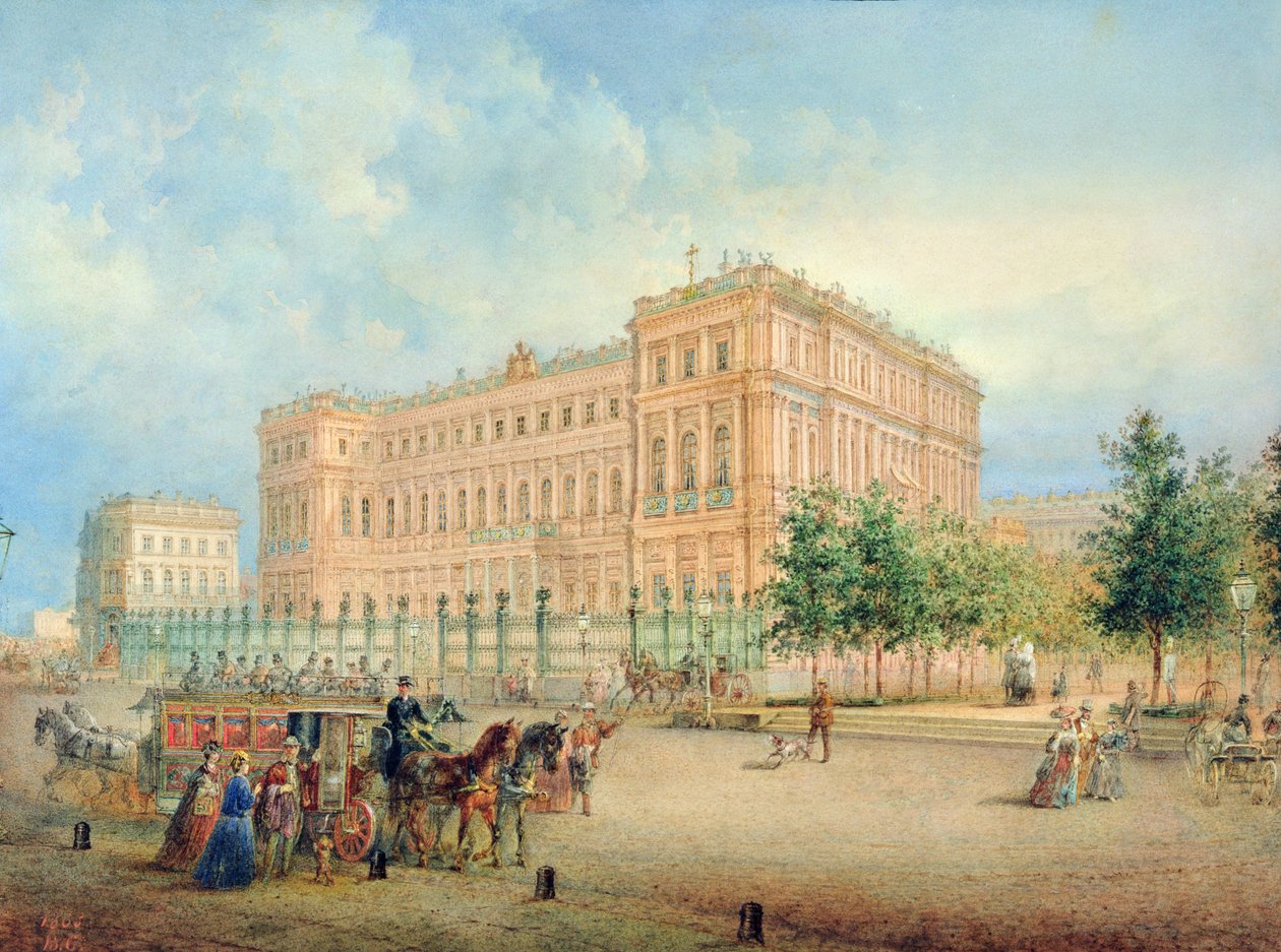 Udsigt over Nikolajevskij-paladset, Skt. Petersborg, 1868 af Vasili Semenovich Sadovnikov