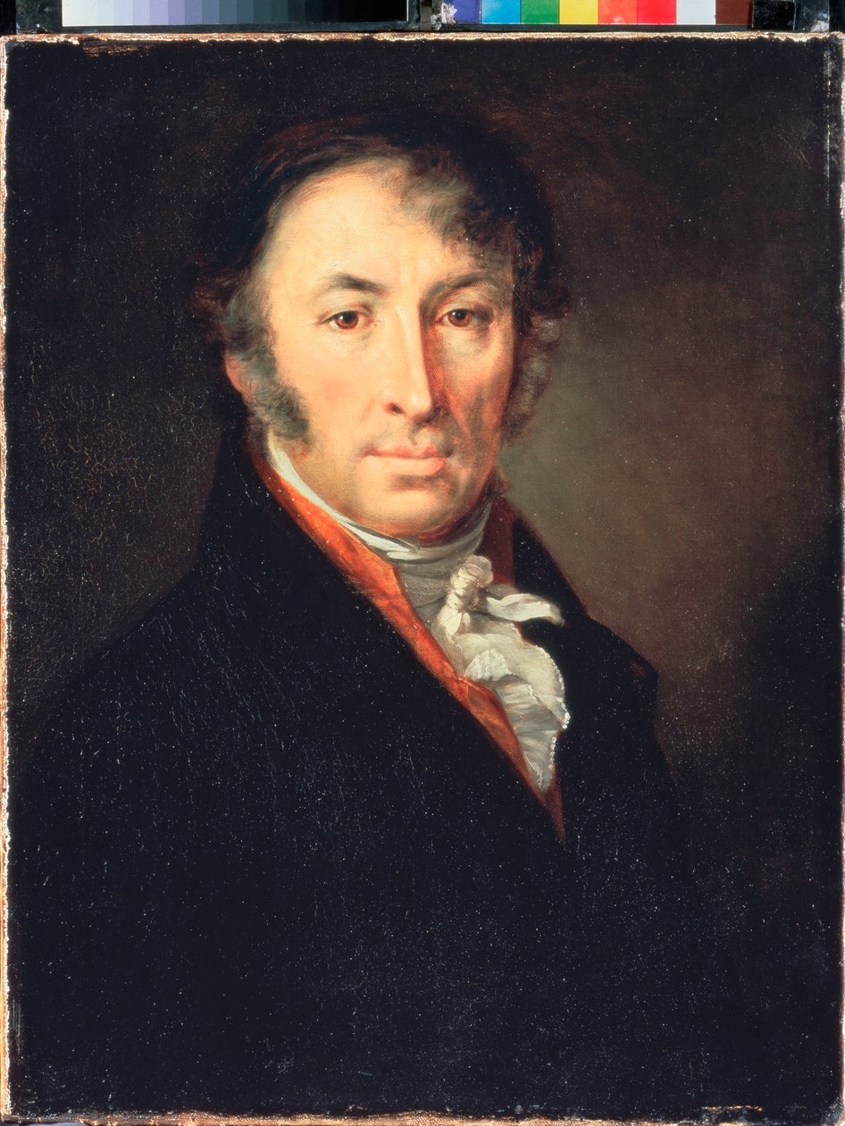 Portræt af forfatteren og historikeren N M Karamzin (Portræt af forfatteren og historikeren N M Karamzin) - Maleri af Vasili Andreyevich Tropinin (Vassili Tropinin) (1776-1857), olie på lærred af Vasili Andreevich Tropinin
