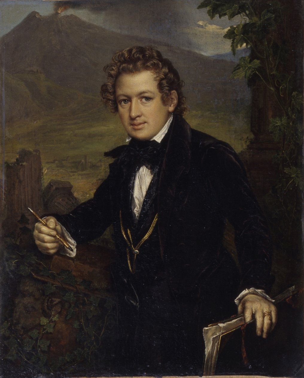 Portræt af maleren Karl Pavlovich Bryullov 1799-1852, 1836 af Vasili Andreevich Tropinin
