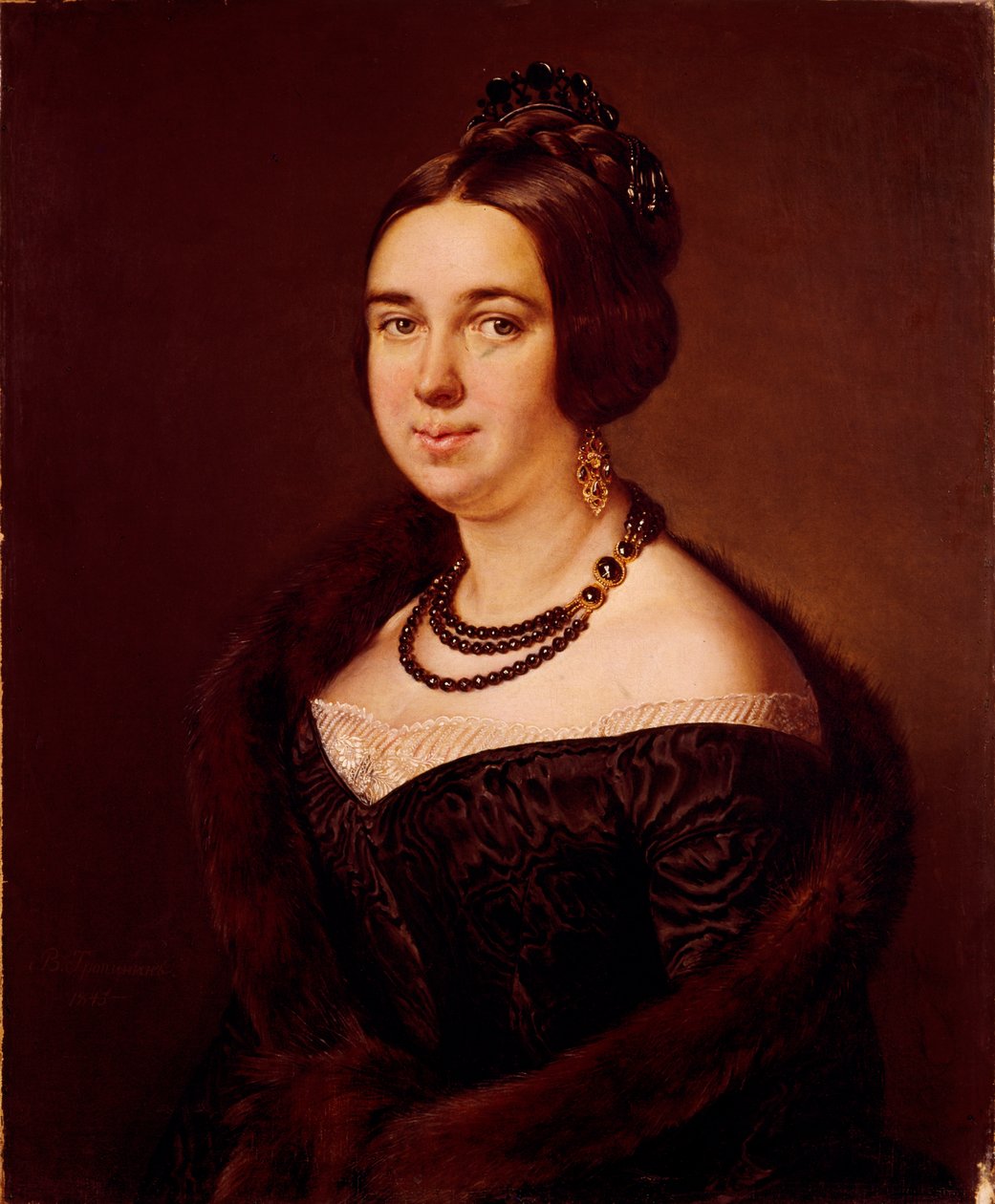 Portræt af grevinde Alexandra Alexeevna Obolenskaya, født Mazurina 1817-1885, 1845 af Vasili Andreevich Tropinin