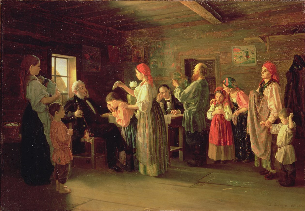 Besigtigelse af et børnehjem, 1866 af Vasili Efimovich Kallistov