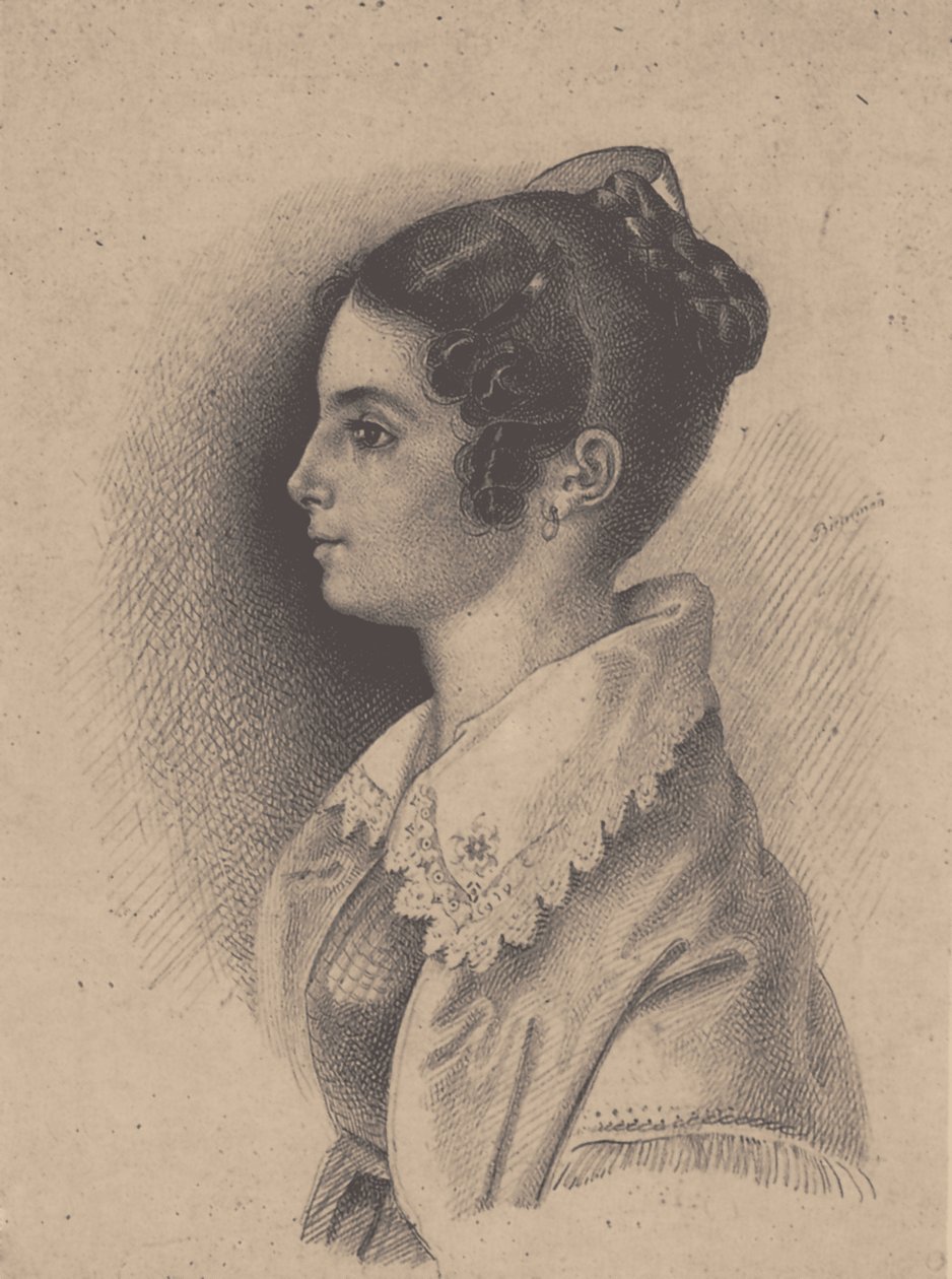 Grevinde Vera Fyodorovna Vyazemskaya, født Gagarina 1790-1886 af Vasili Fyodorovich Binemann