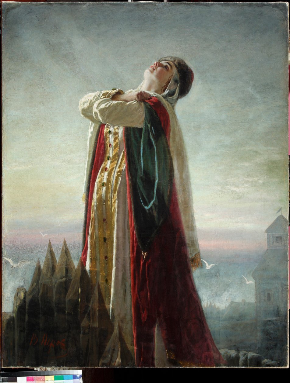 ""La lamente de Jaroslavna"" (Yaroslavnas klagesang) Illustration til operaen ""Prins Igor"" af Alexander Borodin Maleri af Vasili Perov (1834-1882) af Vasili Grigorevich Perov