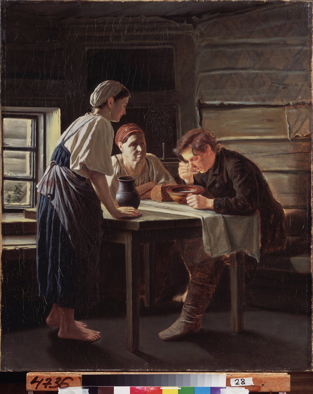 Modtagelse af pilgrimmen. Maleri af Vasili (Vassili) Grigorievich Perov (1834-1882), olie på lærred af Vasili Grigorevich Perov