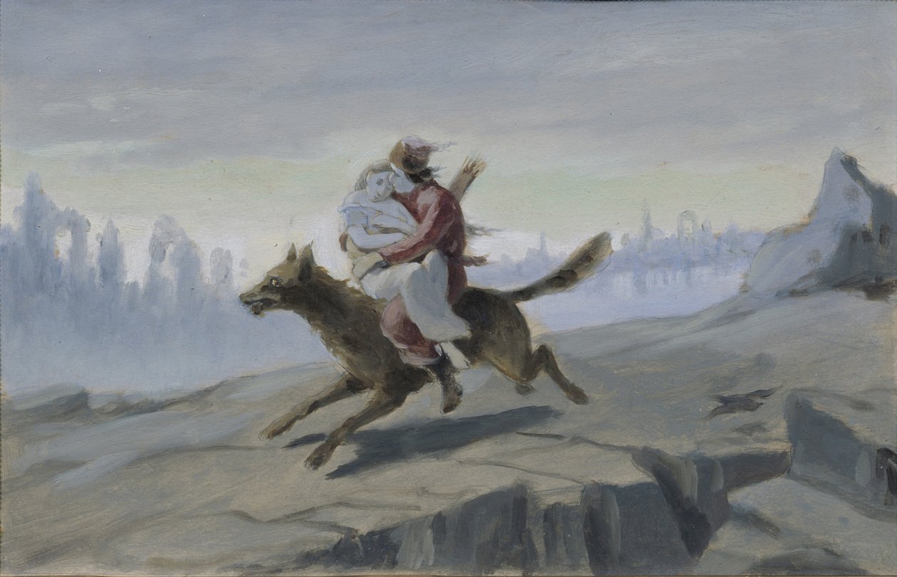 Ivan Tsarevich rider på den grå ulv, slutningen af 1870
