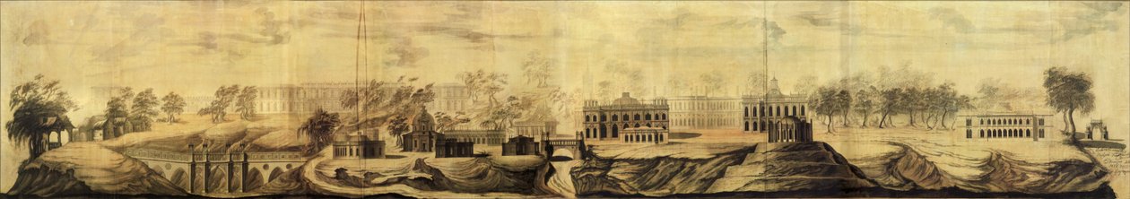 Panoramaudsigt over Tsaritsyno Design, 1776 af Vasili Ivanovich Bazhenov