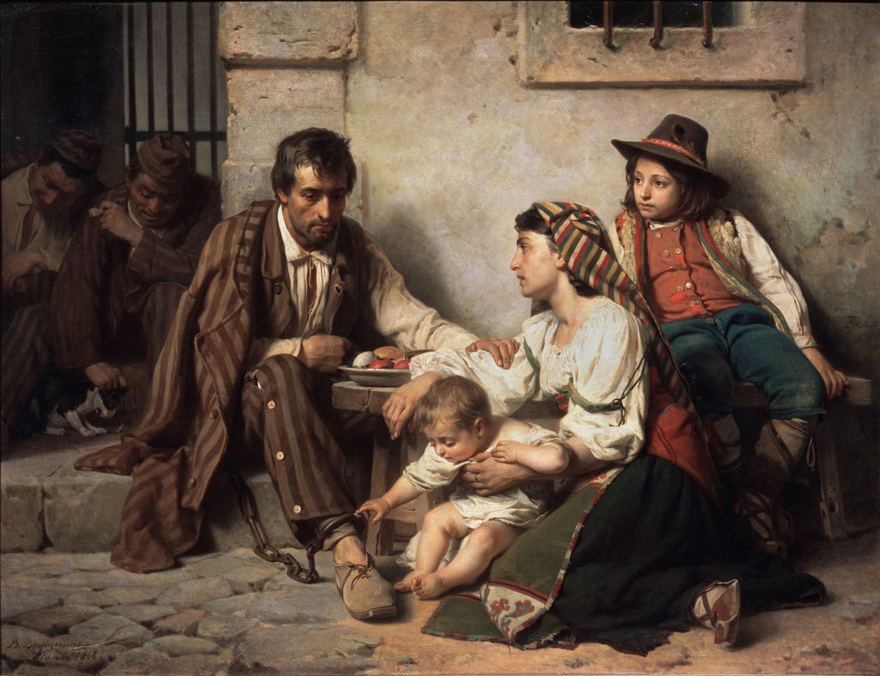 Familie på besøg hos en fange, 1868 af Vasili Petrovich Vereshchagin