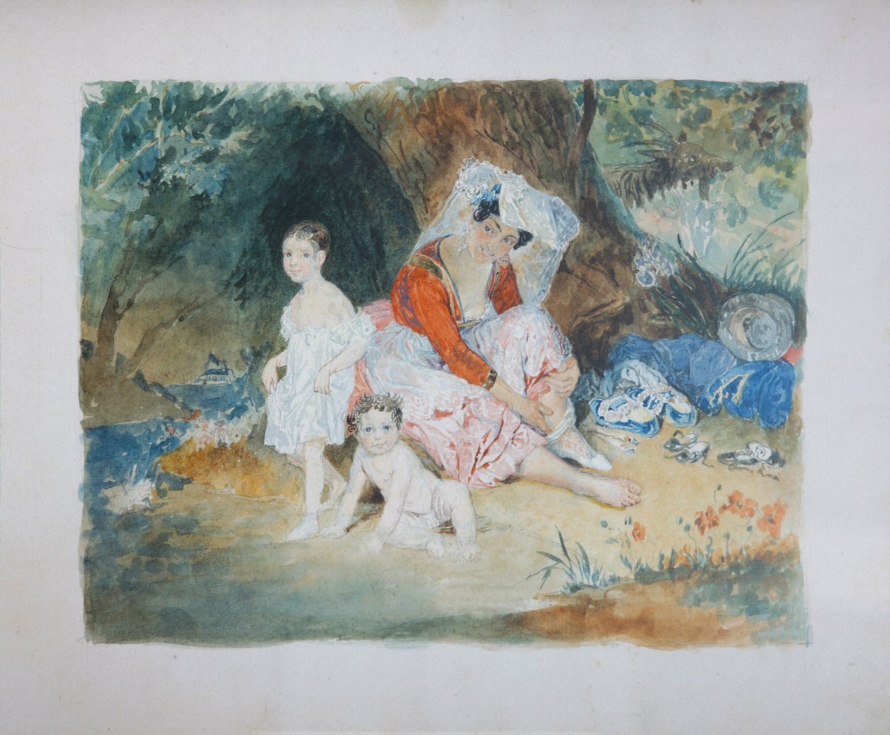 Portræt af greve Peter Dominikus Ludwig 1832-1887 og grevinde Maria 1829-1898 zu Sayn-Wittgens af Vasili Semenovich Sadovnikov