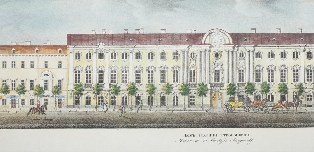 Stroganov-paladset Fra panoramaet af Nevsky Prospekt af Vasili Semenovich Sadovnikov