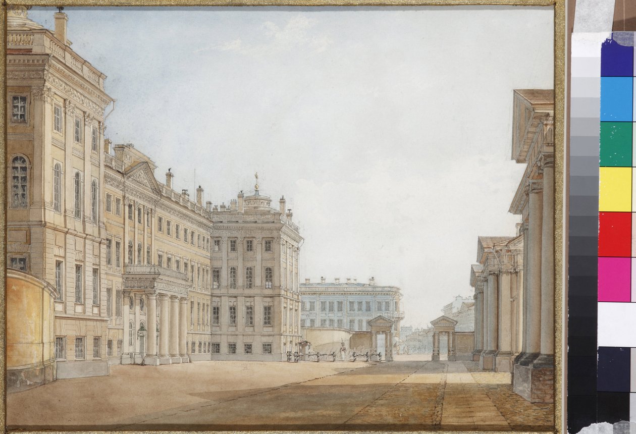 Udsigt over Anichkov-paladset i St. Petersborg af Vasili Semenovich Sadovnikov
