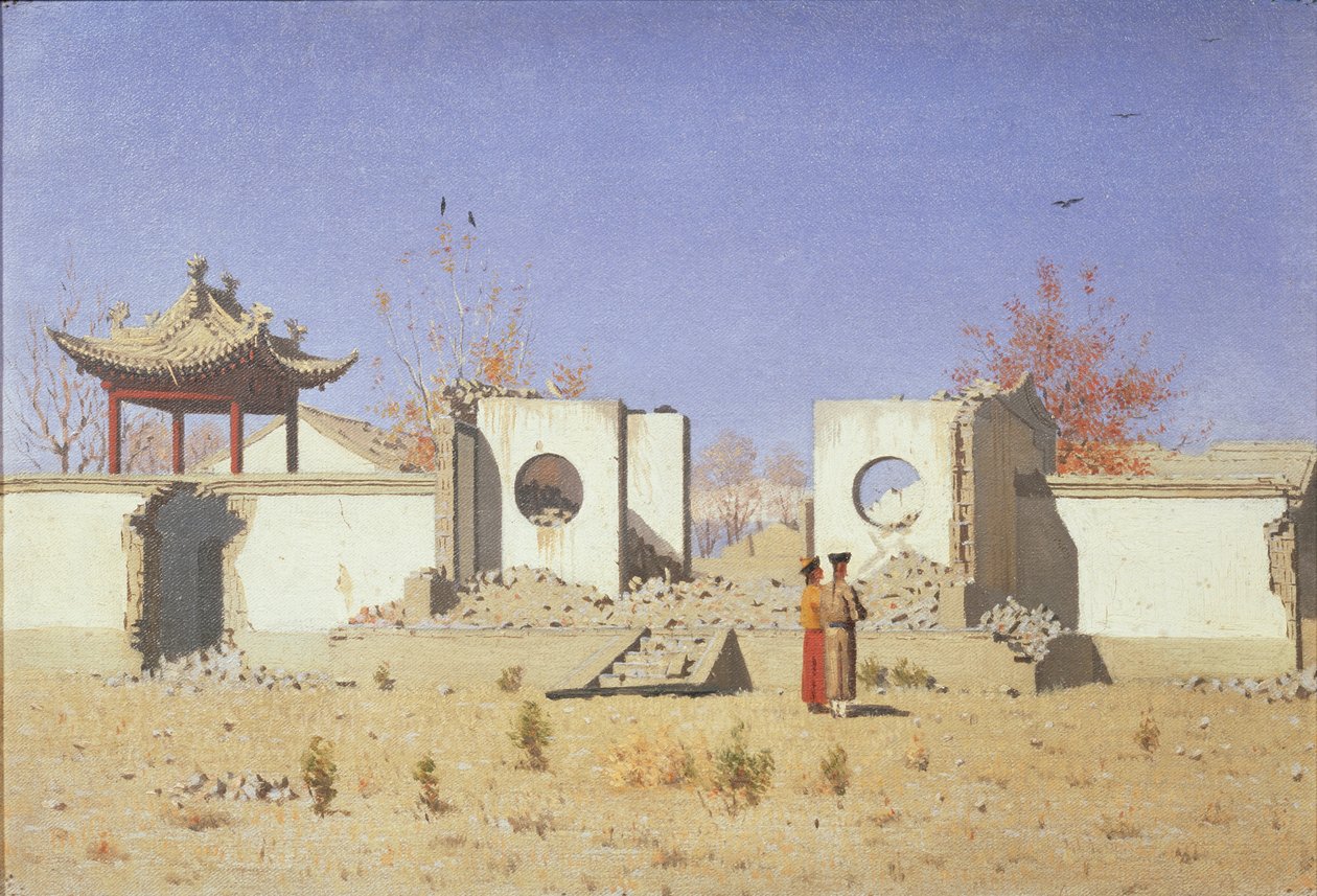 En kinesisk tempelruin i Akkent, 1869-1870 af Vasili Vasilievich Vereshchagin
