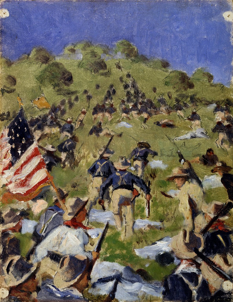 Anklagen for Rough Riders ved San Juan Hill i 1898, ca. 1900 af Vasili Vasilievich Vereshchagin