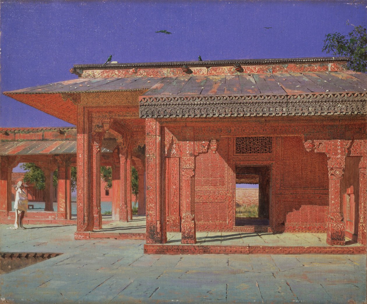 Harems gårdhave i Fatehpur Sikri kejserpalads, 1874-1876 af Vasili Vasilievich Vereshchagin