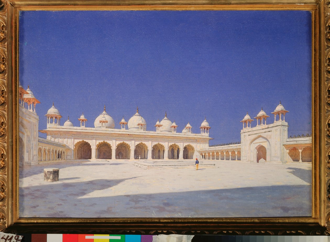 Perlemoskeen i Red Fort of Agra i Indien - Maleri af Vasili Vasilyevich Vereshchagin (Vassili Vereshchagin) (1842-1904), olie på lærred af Vasili Vasilievich Vereshchagin