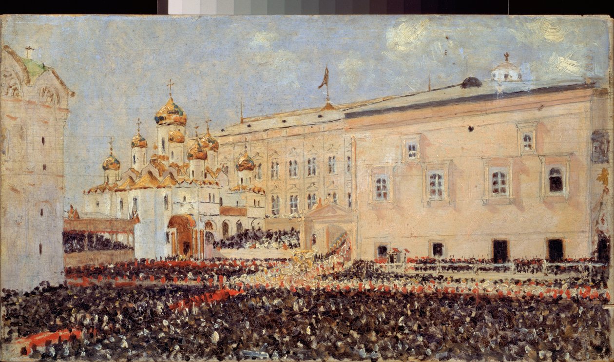 Kroningen af ​​kejser Alexander III i Kreml i Moskva den 15. maj 1883 - Maleri af Vasili Vasilyevich Vereshchagin (Vassili Vereshchagin) ( af Vasili Vasilievich Vereshchagin