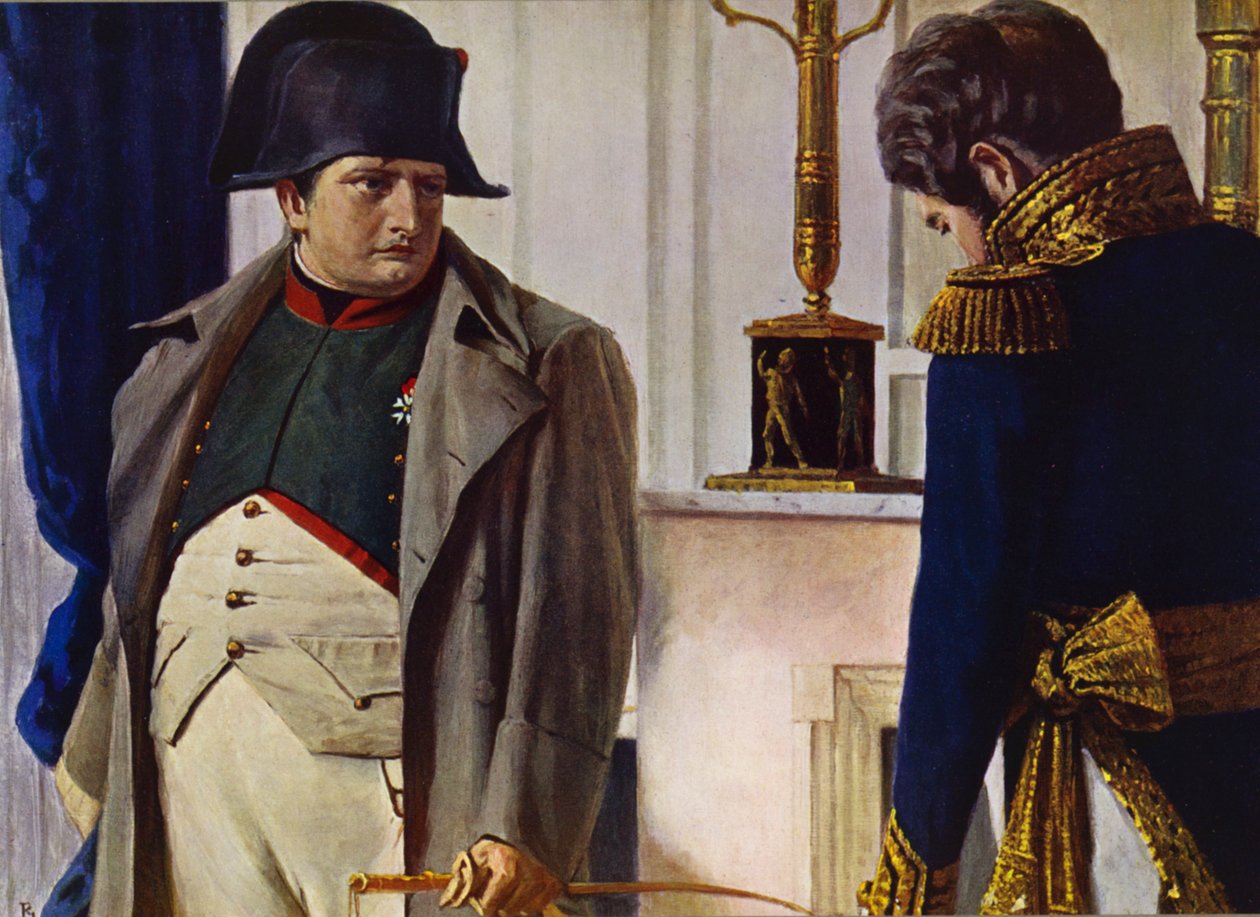 Napoleon Bonaparte og Jacques Lauriston (farvelitografi) af Vasili Vasilievich Vereshchagin