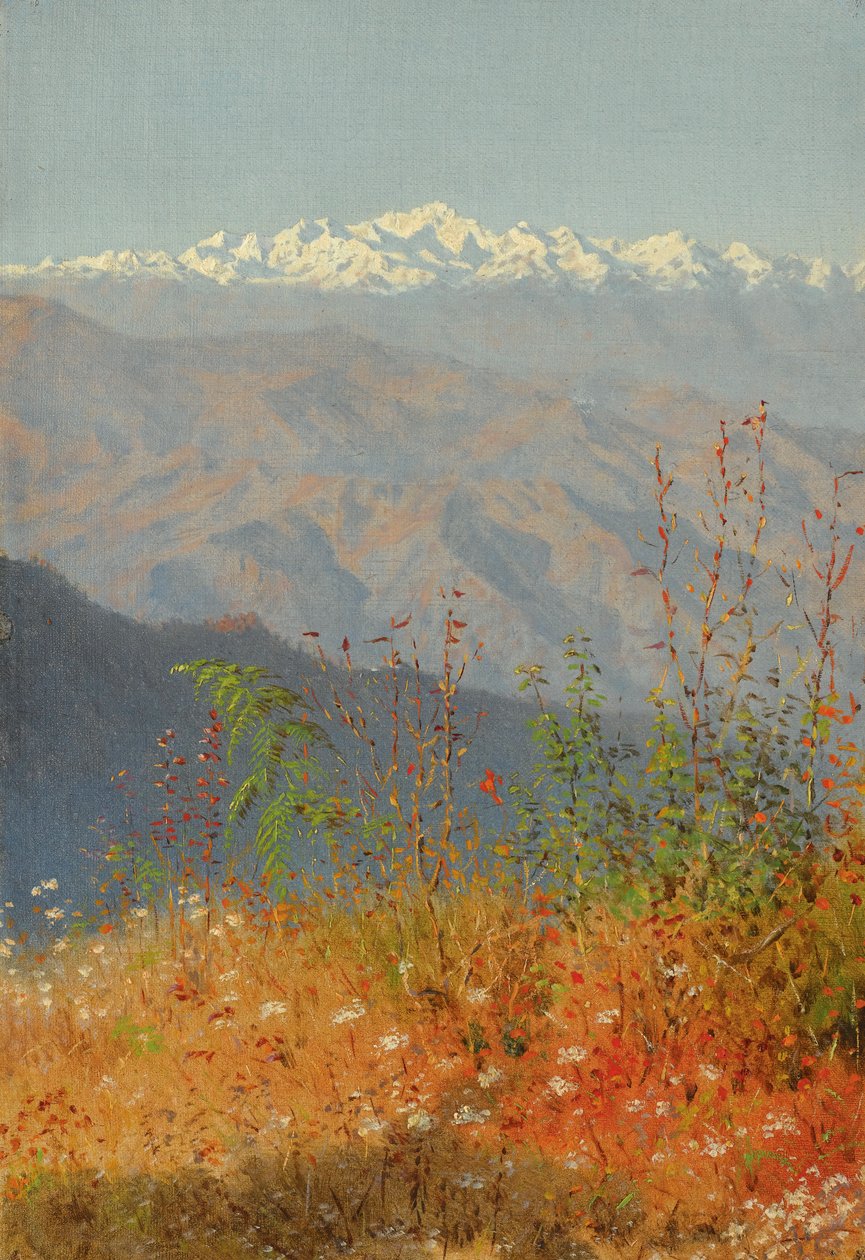 Solnedgang i Himalaya af Vasili Vasilievich Vereshchagin