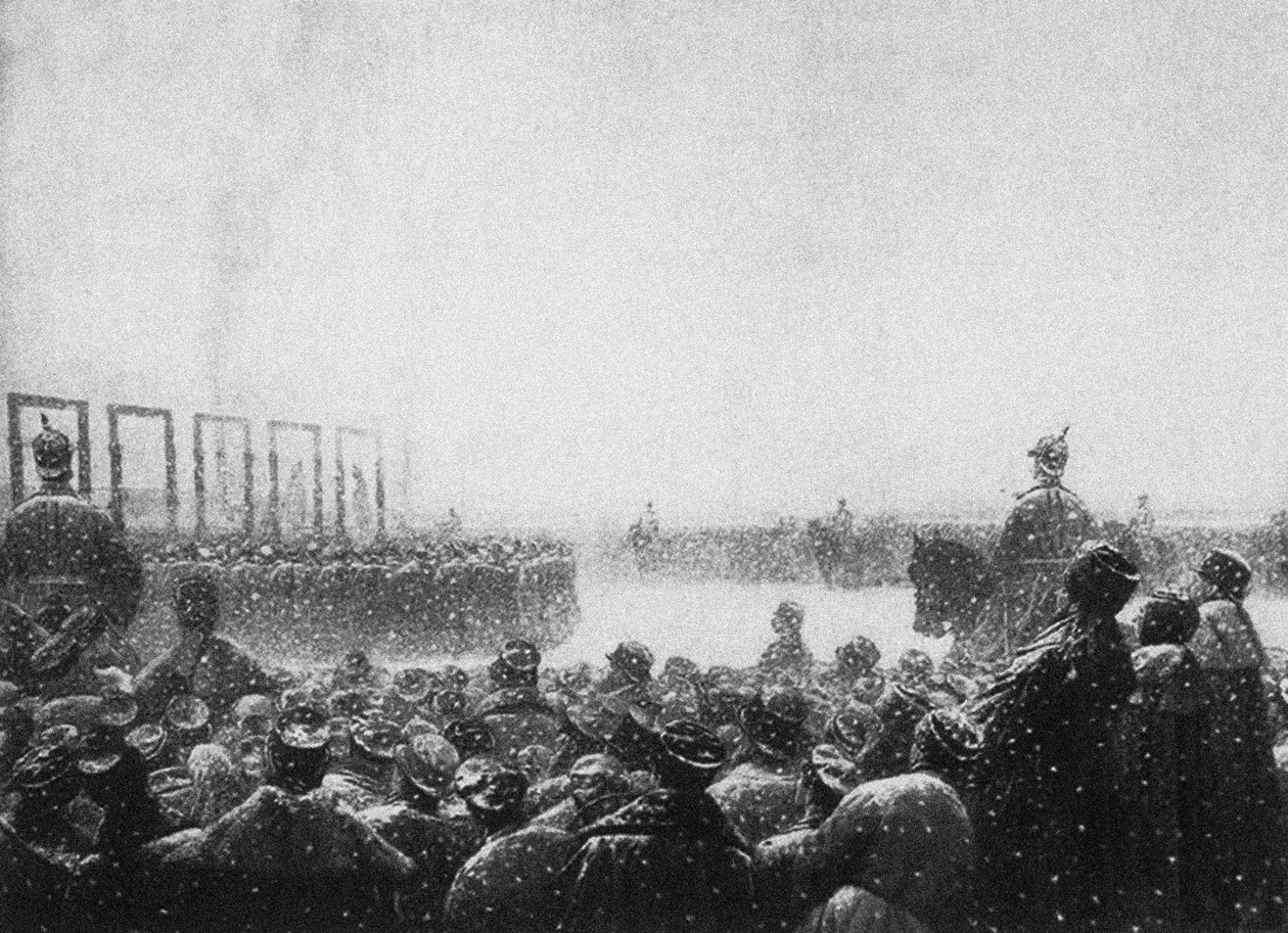 Henrettelsen af terroristerne i Rusland, 1884-1885 af Vasili Vasilievich Vereshchagin