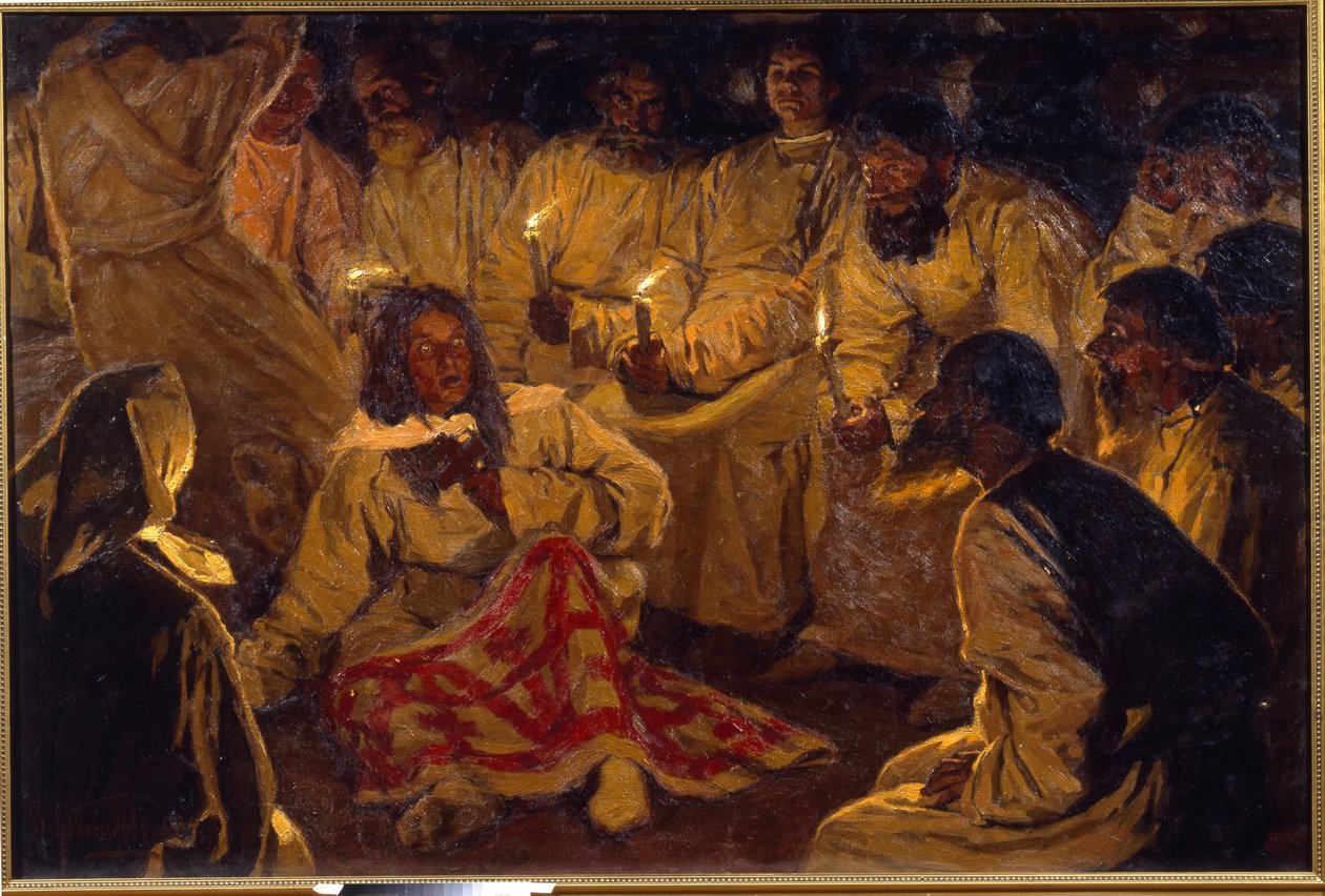 Les flagellants - khlists - khlysty - khlysty-sekten - Konovalov, Vasiliy Vasilievich(1864-1908) - Lotzal Heritage Museum, Volsk af Vasili Vasilyevich Konovalov