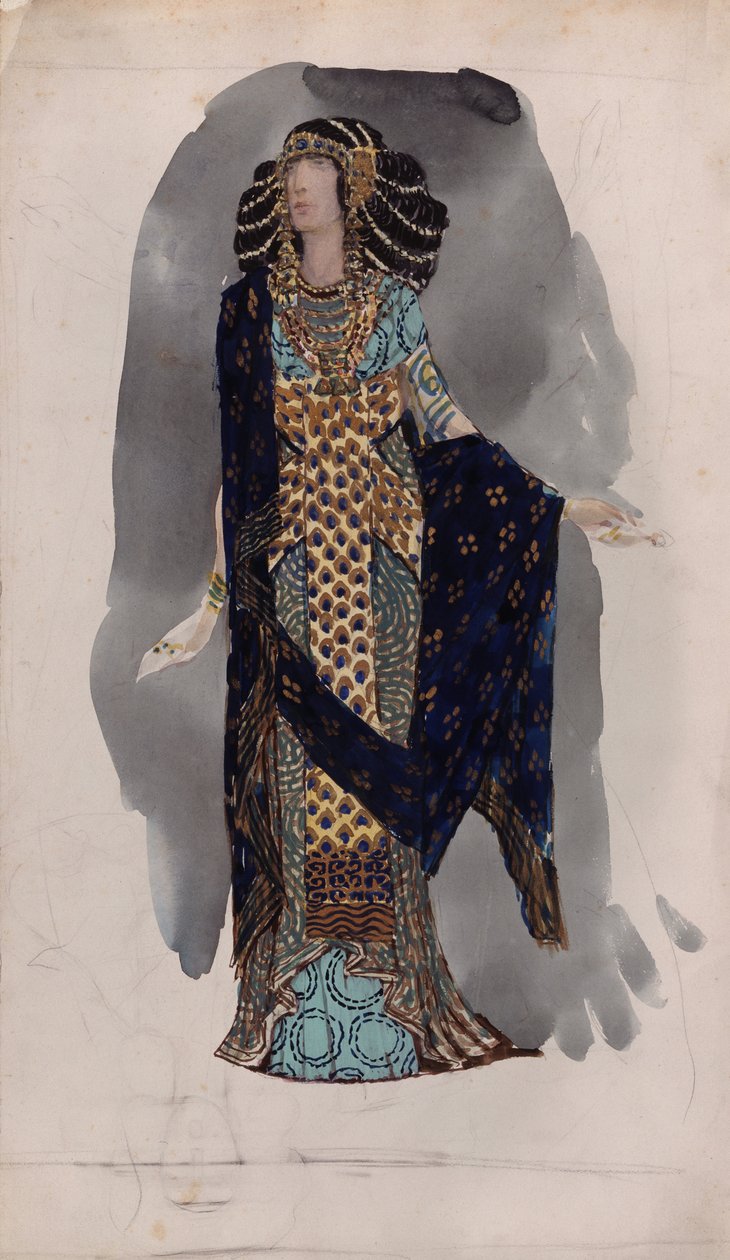 Kostumedesign fra serien orientalske dansere, 1900-tallet af Vasili Vasilyevich Vladimirov