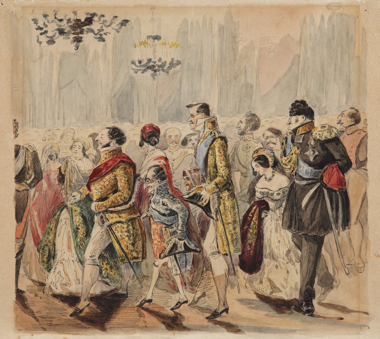 High Society Ball, første fjerdedel af det 19. århundrede af Vasili Venediktovich Baranov