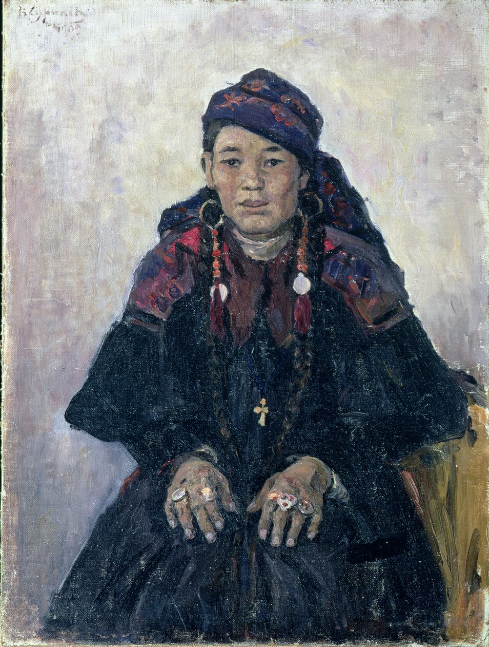 Portræt af en kosakkvinde, 1909 af Vasilij Ivanovic Surikov