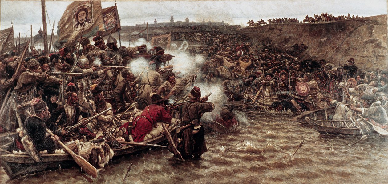 Yermaks erobring af Sibirien i 1582, 1895 af Vasilij Ivanovic Surikov