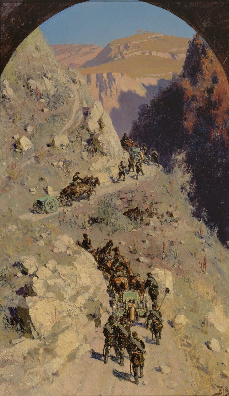 Artilleri i de kaukasiske bjerge, 1883 af Vasilij Dmitrievich Polenov